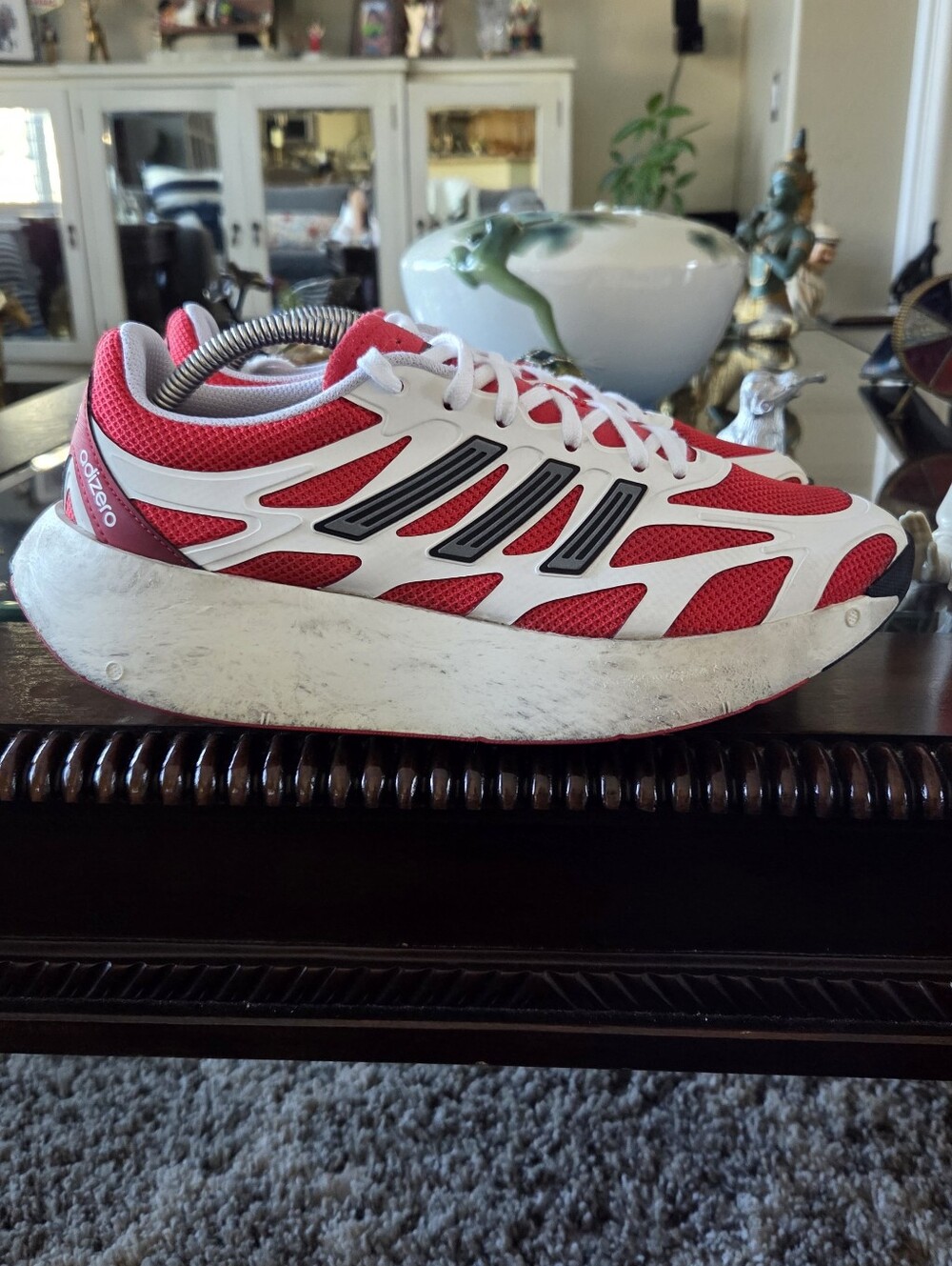adidas Odizero Aruku Red and White Men's Athletic Running Shoes